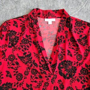 Charter Club Liquid Knit Stretch V-Neck Tank Top Women's S Red Vamp Whimsigoth